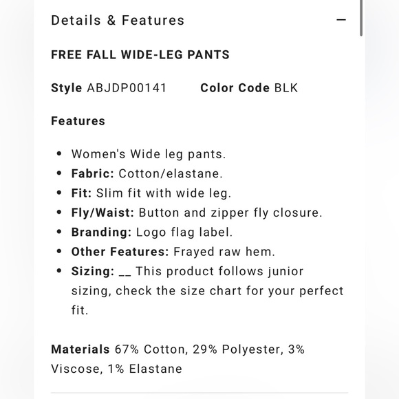 BILLABONG — black wide leg denim size 27. - Picture 8 of 8